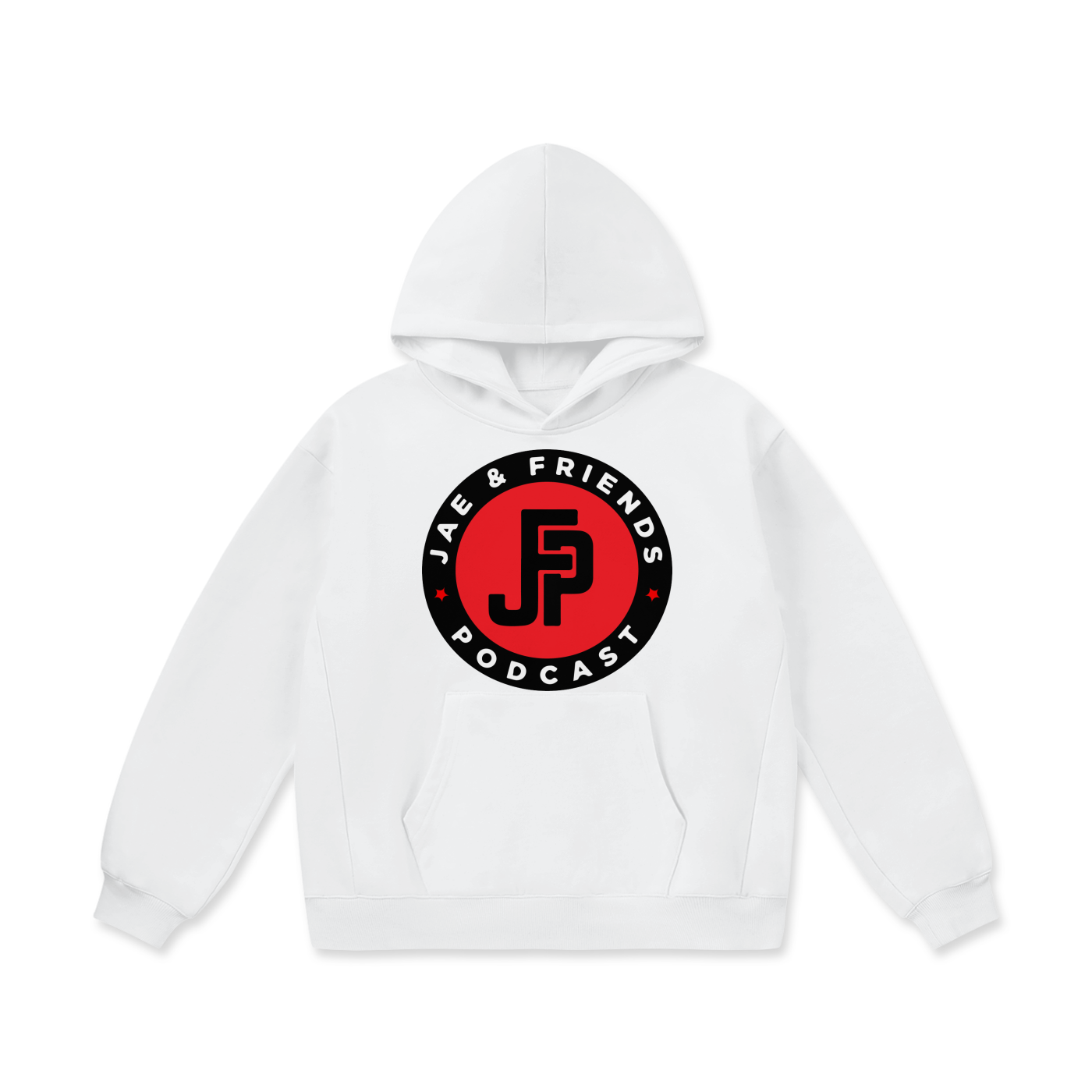 JFP Logo White Oversize Heavyweight Fleece Hoodie