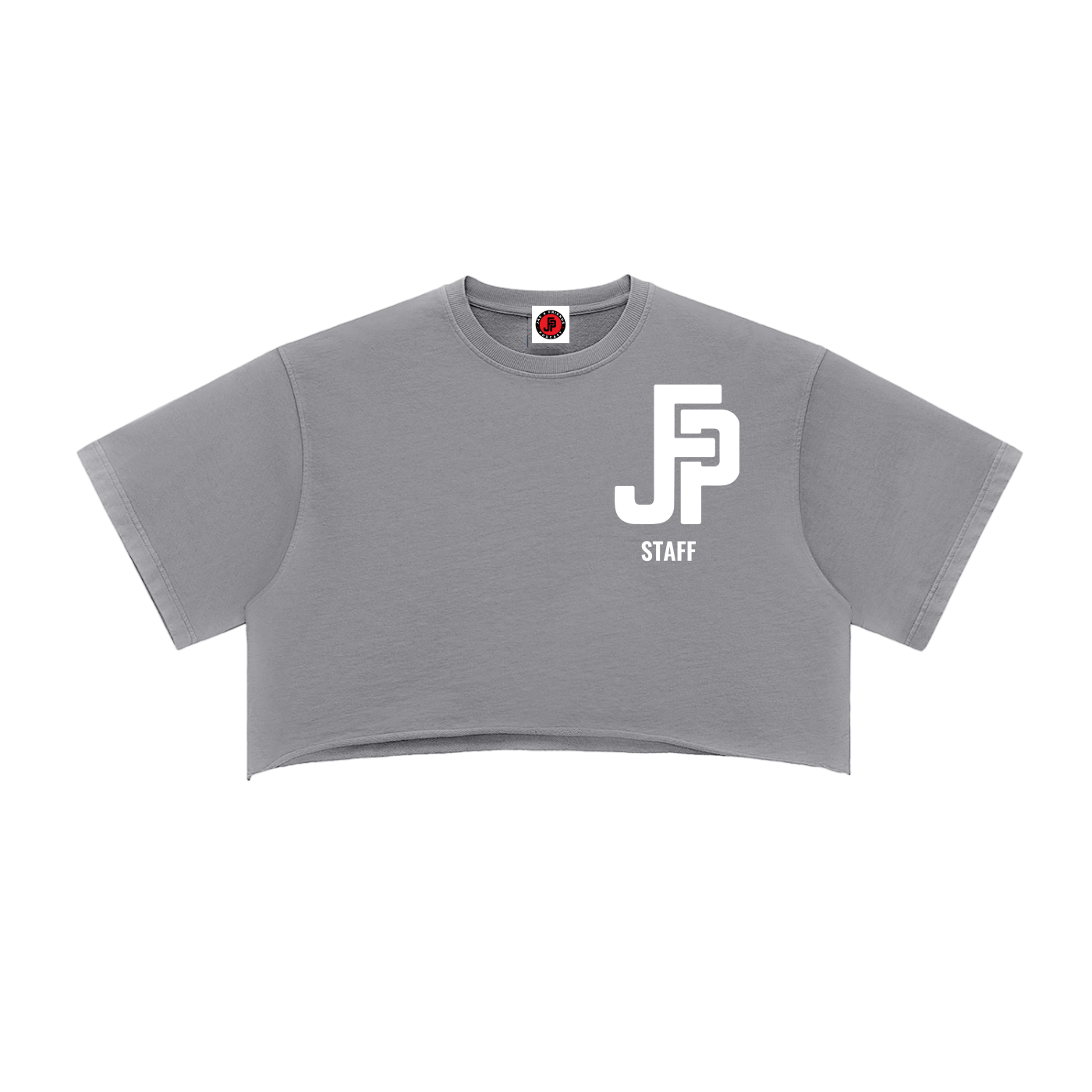 JFP Staff Snow Washed Raw Edge Crop Top SS26 (Women's) White Logo