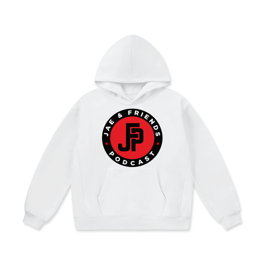 JFP Logo White Oversize Heavyweight Fleece Hoodie