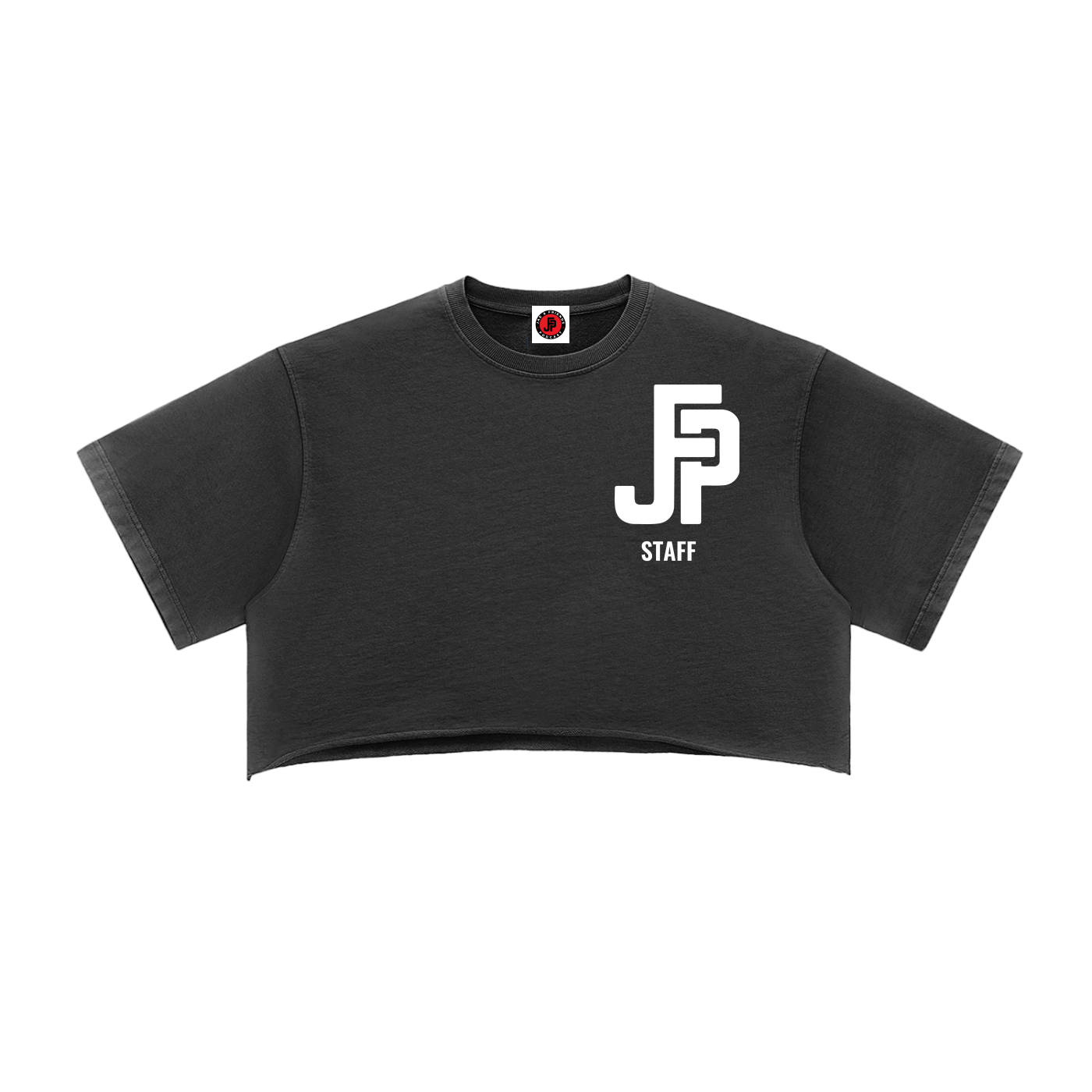 JFP Staff Snow Washed Raw Edge Crop Top SS26 (Women's) White Logo