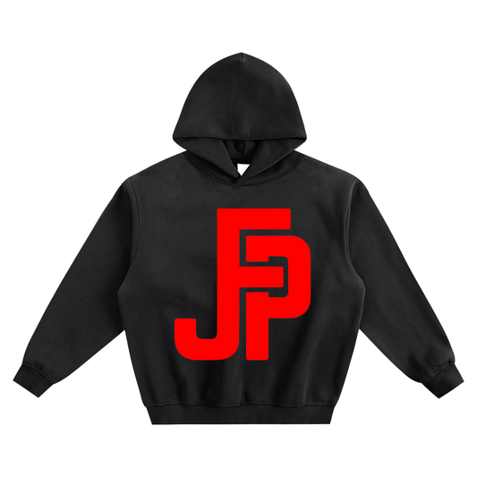 JFP (Black/Red)Fleeced Boxy Hoodie