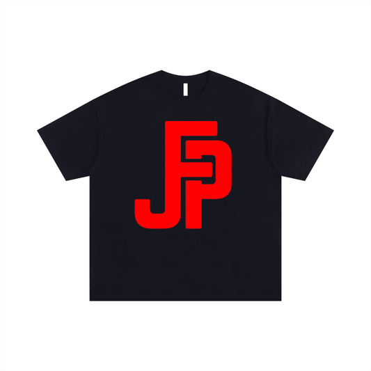 Premium JFP Unisex Oversized T-shirtBlack w/Red Logo (SS25) (250 GSM)