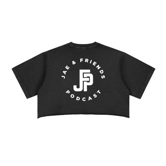 JFP Staff Snow Washed Raw Edge Crop Top SS26 (Women's) White Logo